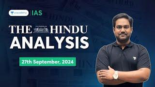 The Hindu Newspaper Analysis LIVE | 27th September | UPSC Current Affairs Today | Chethan N