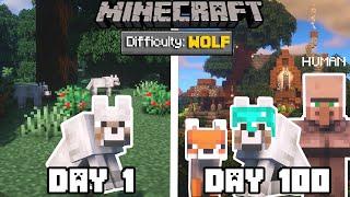 I Survived 100 DAYS as a WOLF in MINECRAFT... Here's what happened