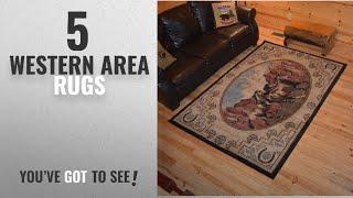 Top 10 Western Area Rugs [2018 ]: Rustic Lodge Western Horse 8x10 Brown Area Rug, 7'10"x9'10" 6963