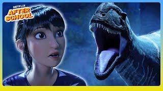 Suchomimus VS Majungasaurus Showdown! | Jurassic World: Chaos Theory | Netflix After School