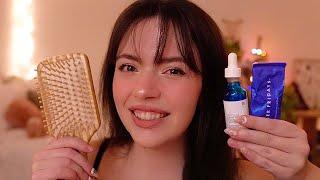 ASMR ️ Cozy Winter Personal Attention (hairbrushing, skincare, layered sounds, ear cleaning)