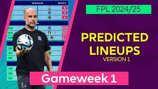 Gameweek 1 : Team by Team Predicted Lineups | Fantasy Premier League 2024/25 | FPL