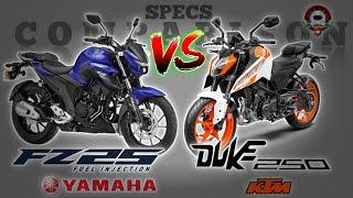 YAMAHA FZ25 vs KTM DUKE 250 SPECS COMPARISON