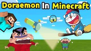 Shinchan found Doraemon in Minecraft  || Shinchan Minecraft || Doraemon Minecraft