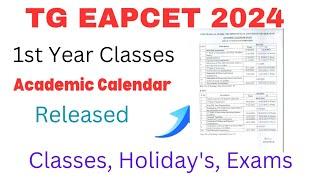 TG EAPCET 2024 BTech 1st Year Classes - Academic Calendar Released