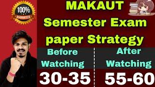 MAKAUT Semester Exam paper Strategy| Makaut Semester Exam Passing Strategy| Makaut Odd Semester 2023