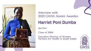 Interview with 2022 GWSS Alumni Award Winner Harriet Poni Dumba