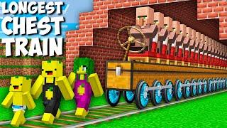 Where is THIS LONGEST CHEST TRAIN WITH VILLAGERS GOING in Minecraft ? NEW LONG CHEST TRAIN !