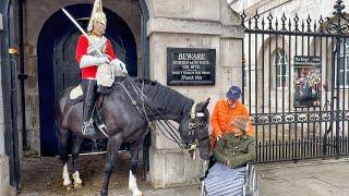 King’s Guard with Heart of Gold Moves his Horse Closer to a Special Lady