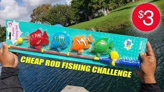$3 Toy Fishing Rod Challenge and Review!