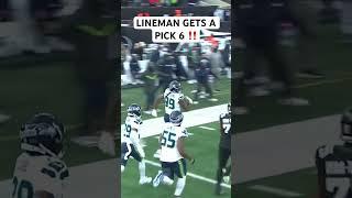 LINEMAN GETS A PICK 6!! #cfb #football #highlights