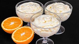 Orangenmousse Dessert in 5 Minuten! Meine Familie liebt diese ungebackene Orangenmousse!