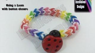 Rainbow Loom Bracelet - Mystere - using the loom and button closure