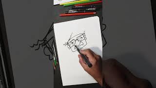 How to draw an old man wondering - drawing with simple lines