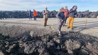 I drove my car across new lava again! Lava road, new tourist attraction of Iceland! Grindavik 24.02