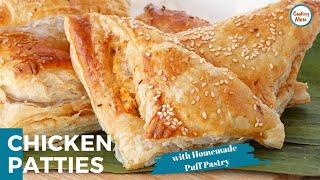 Chicken Patties with Homemade Puff Pastry Recipe by Cooking Mate