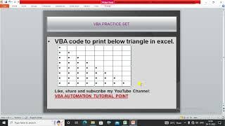 VBA code to print triangle in Excel