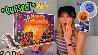 UNBOXING A *CURSED* MYSTERY HALLOWEEN FIDGET ADVENT CALENDAR!! *24 MYSTERY BOXES!*