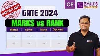 GATE 2024 Civil Engineering | GATE Marks vs Rank | BYJU'S GATE