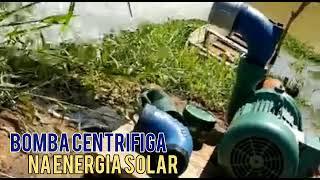 Bombeamento de água com bomba centrífuga funcionando com energia solar