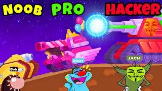 NOOB vs PRO vs HACKER in Tank Stars Game | Oggy, Shinchan Vs Jack, Bob || Daddy Gaming ep.3