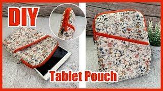 DIY| 아이패드 파우치 만들기|Tablet Pouch| 꽃무늬 쿠션지로 태블릿 파우치 만들기| 어바웃소잉