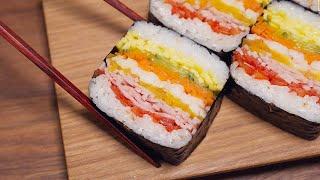 먹기 아까울 정도로 예쁜 사각김밥 만들기! 일반김밥 보다 쉬워요!