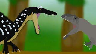 GojiraMania - spinosaurus vs gigantosurus - dinosaurs fighting