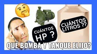 Cómo elegir una BOMBA de AGUA Y TANQUE ELEVADO O TINACO para casa o departamentos.