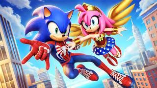 Superheroes Rescue: SONIC SPIDERMAN x AMY WONDER WOMAN | Sad Story | Sonic The Hedgehog 3 Animation