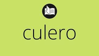 Que significa CULERO • culero SIGNIFICADO • culero DEFINICIÓN • Que es CULERO