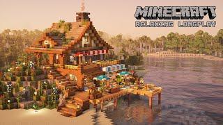 We Built a Peaceful Beach House - Minecraft Relaxing Longplay (No Commentary)