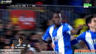 Felipe Caicedo Goal vs FC Barcelona | FC Barcelona vs Espanyol Barcelona 4-1 | 06/01/16