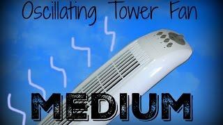 Oscillating tower fan on medium. For Sleeping, Relaxing. 1 Hour.