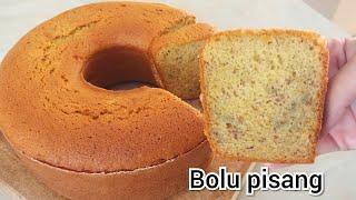 Bolu pisang panggang margarin + minyak 4 telur lembut gurih moist