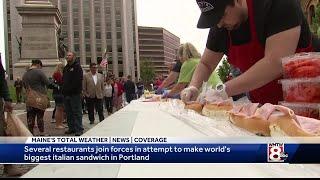 Local sandwich shops come together in Portland to create record breaking Italian sandwich