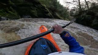 Kayaking down the Fairy Glen - Raw Gopro Pyranha ReactR