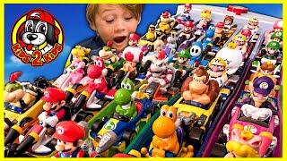 LONGEST Hot Wheels MARIO KART Rainbow Road Race Vs. SUPERHEROES!