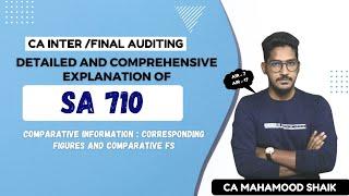 SA 710  (English) | COMPARATIVE INFORMATION | CA inter &Final | CA Mahamood