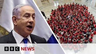 Israel's Benjamin Netanyahu faces 'day of rage' in Washington, protesters say | BBC News