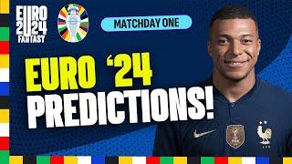 MATCHDAY ONE PREDICTIONS!  | France + Germany to slip up?! | UEFA EURO 2024 Fantasy Tips + Strategy