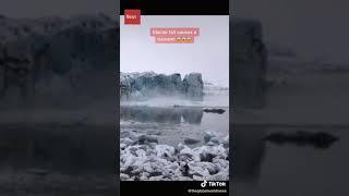 Glacier Fall Causes a Tsunami #shorts #viralvideo #tsunami #trending #discover