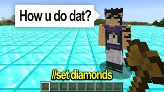 Using world edit to troll noobs on my minecraft server...