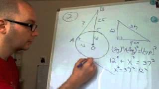 AC Online Geometry Problems 0001: Problems 1, 2, & 3 - Tangents, Chords, Arcs of Circles