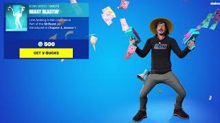 MrBeast Bundle in Fortnite ITEMSHOP preview (MrBeast Skin, Emote and more!)