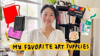 My Favorite Art Supplies - Sketchbook, color pencil, gouache review