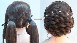 trendy bun hairstyle for engagement look | messy bun hairstyle