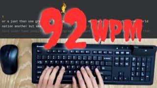 90 wpm - what 90 words per minute typing looks like