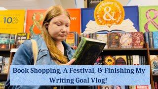 Book Shopping, New Kindle, A Festival, & Finishing My Writing Goal Vlog! ️#authortube