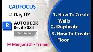 Revit Architecture Day 02 For Beginners I How to Create Walls I Duplicate I How to Create Floor.